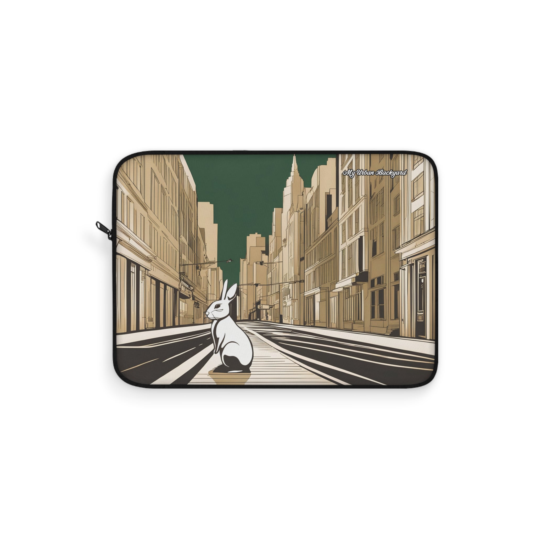 City Rabbit Soft Laptop Sleeve, Stylish Laptop Case, Cute Tech Accessory, Gift for Animal Lovers, Unique Office Supply, Modern Design, 3 Sizes