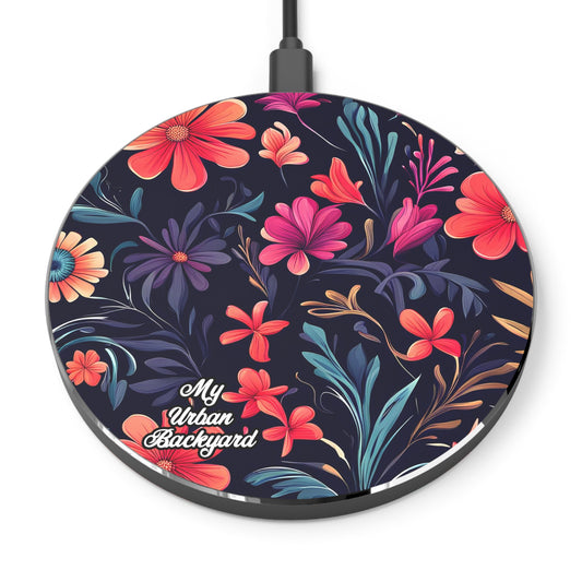 Night Blooming Wildflowers, 10W Wireless Charger for iPhone, Android, Earbuds