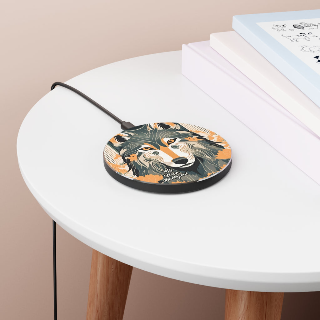Dorian Greyfang 10W Wireless Charger for iPhone, Android, Earbuds - Wolf Design