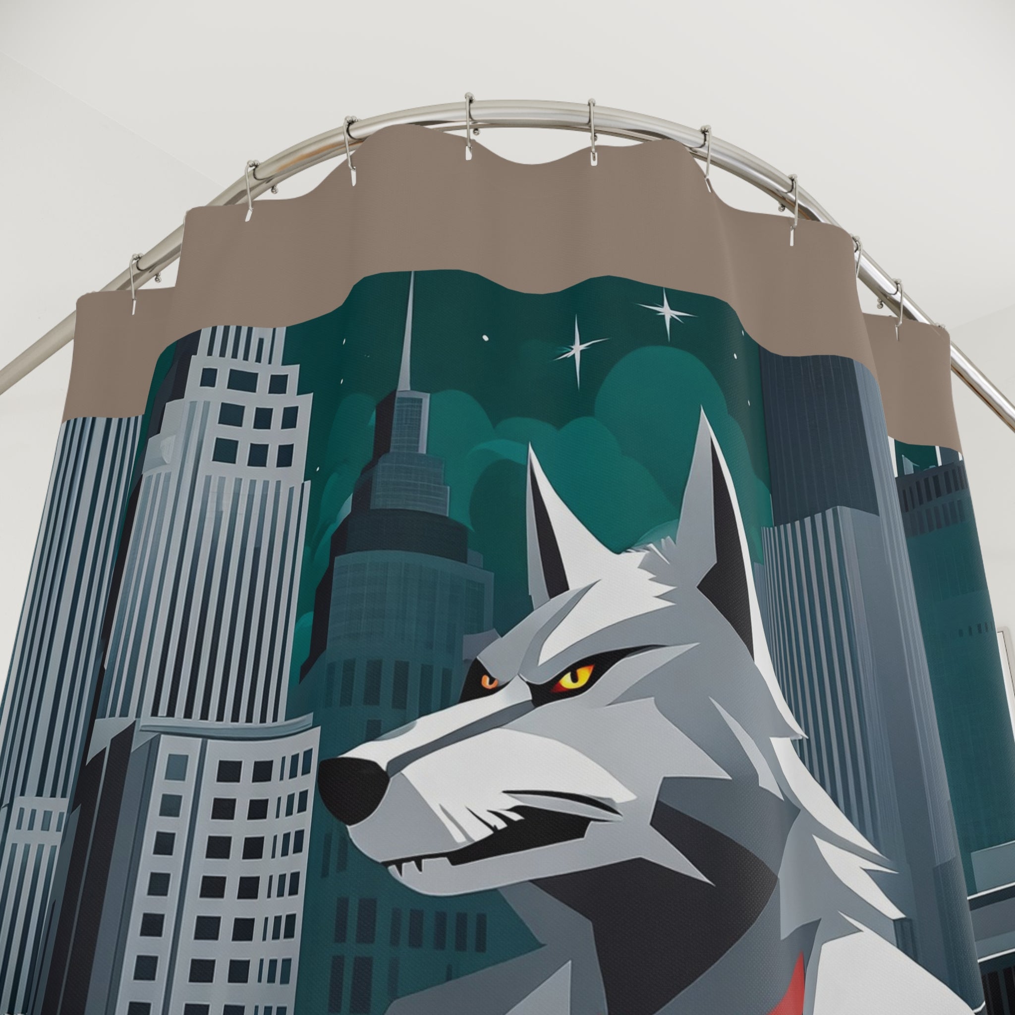 Taupe Shower Curtain with Cinderhowl - 71" x 74"