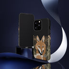Art Deco Coyote with Flower, Cell Phone Case - Apple, Samsung, Google Pixel
