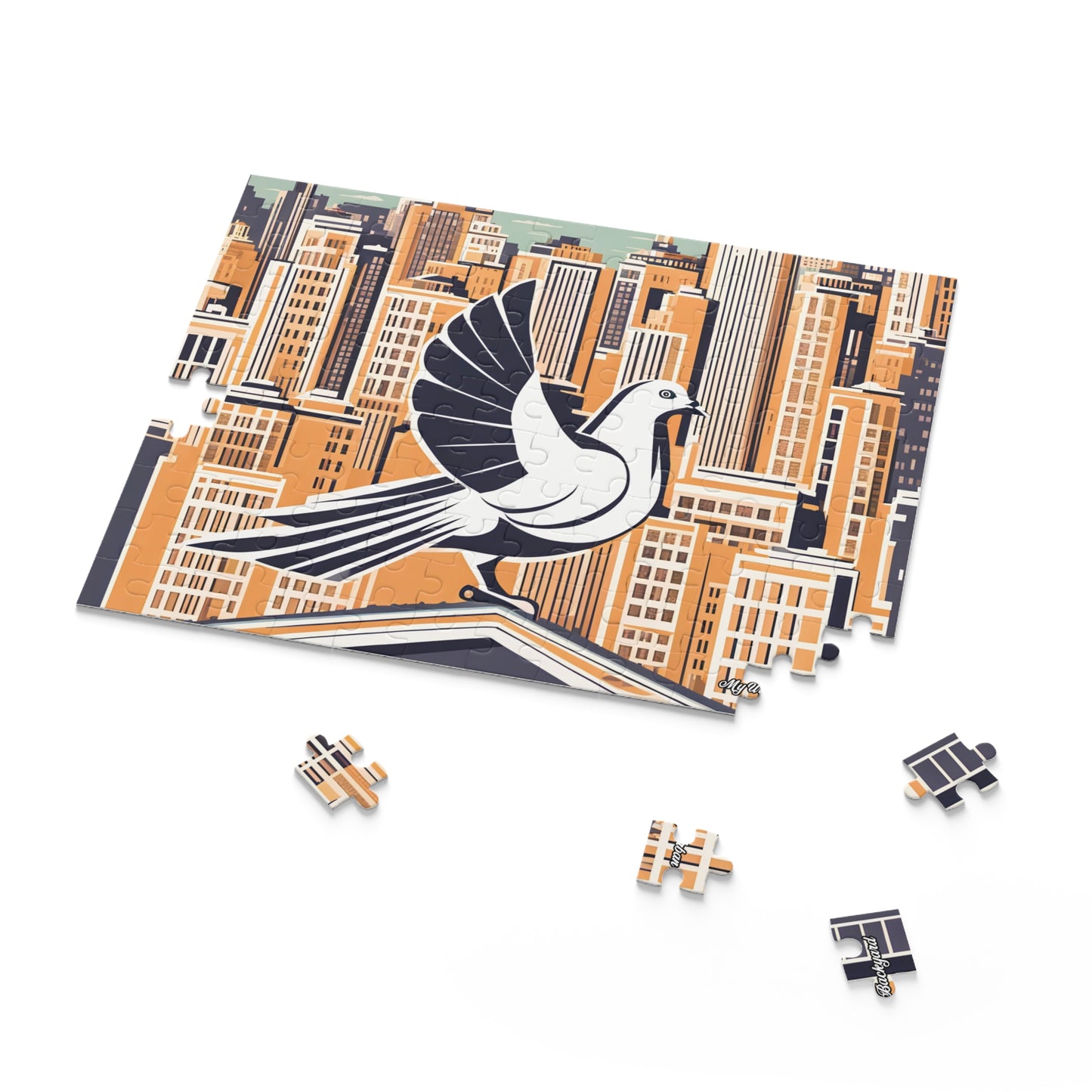 City Bird on Roof, Jigsaw Puzzle, (120, 252, or 500-Piece)