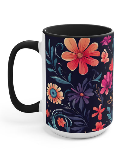 Night Blooming Wildflowers, Ceramic Mug - Perfect for Coffee, Tea, and More!