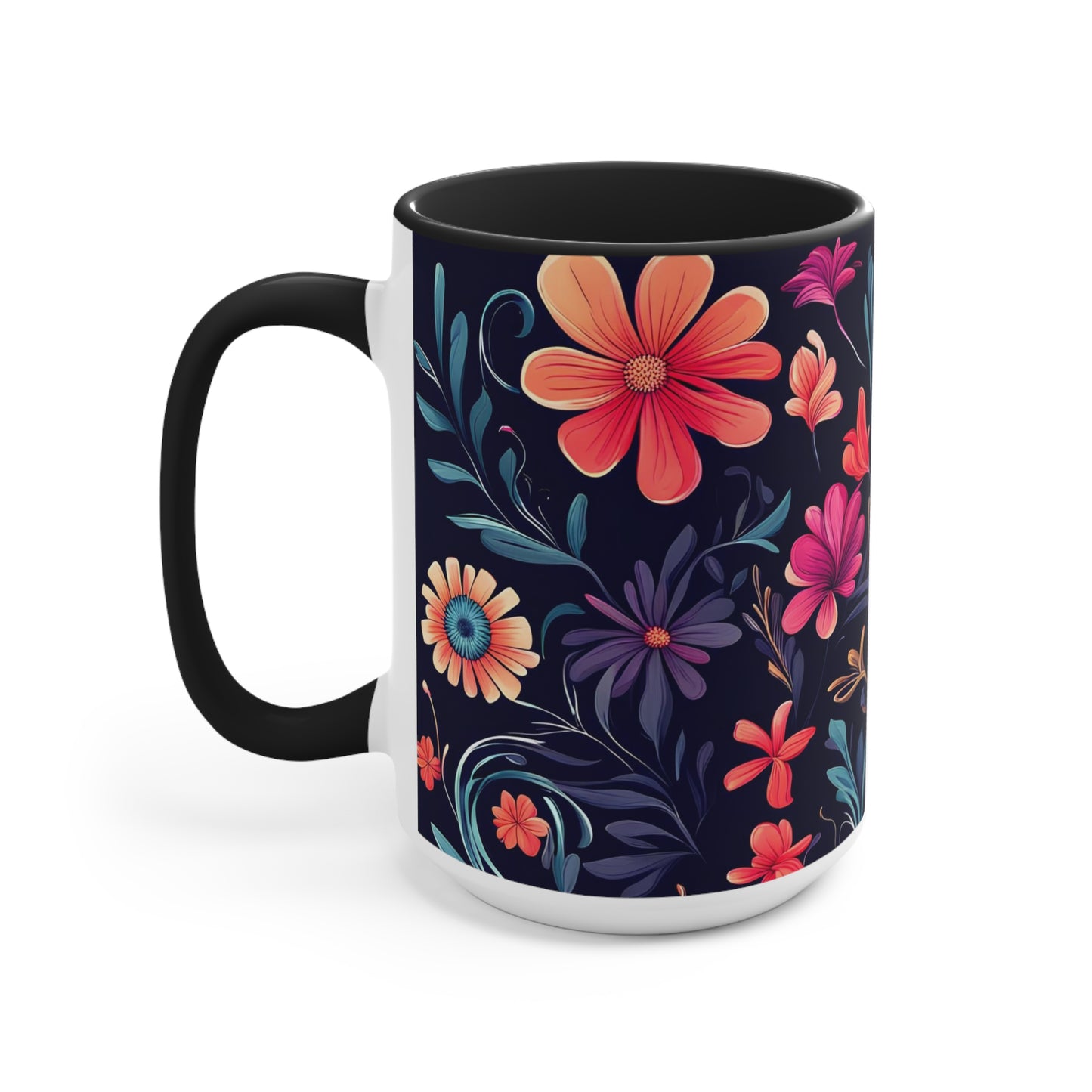 Night Blooming Wildflowers, Ceramic Mug - Perfect for Coffee, Tea, and More!