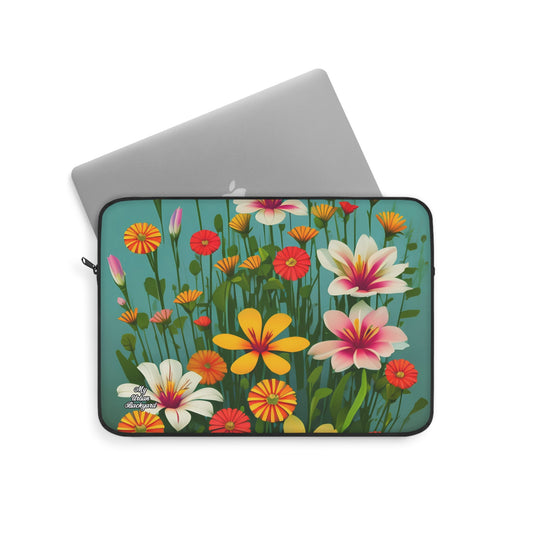 Laptop Carrying Case, Top Loading Sleeve for School or Work - Wildflowers