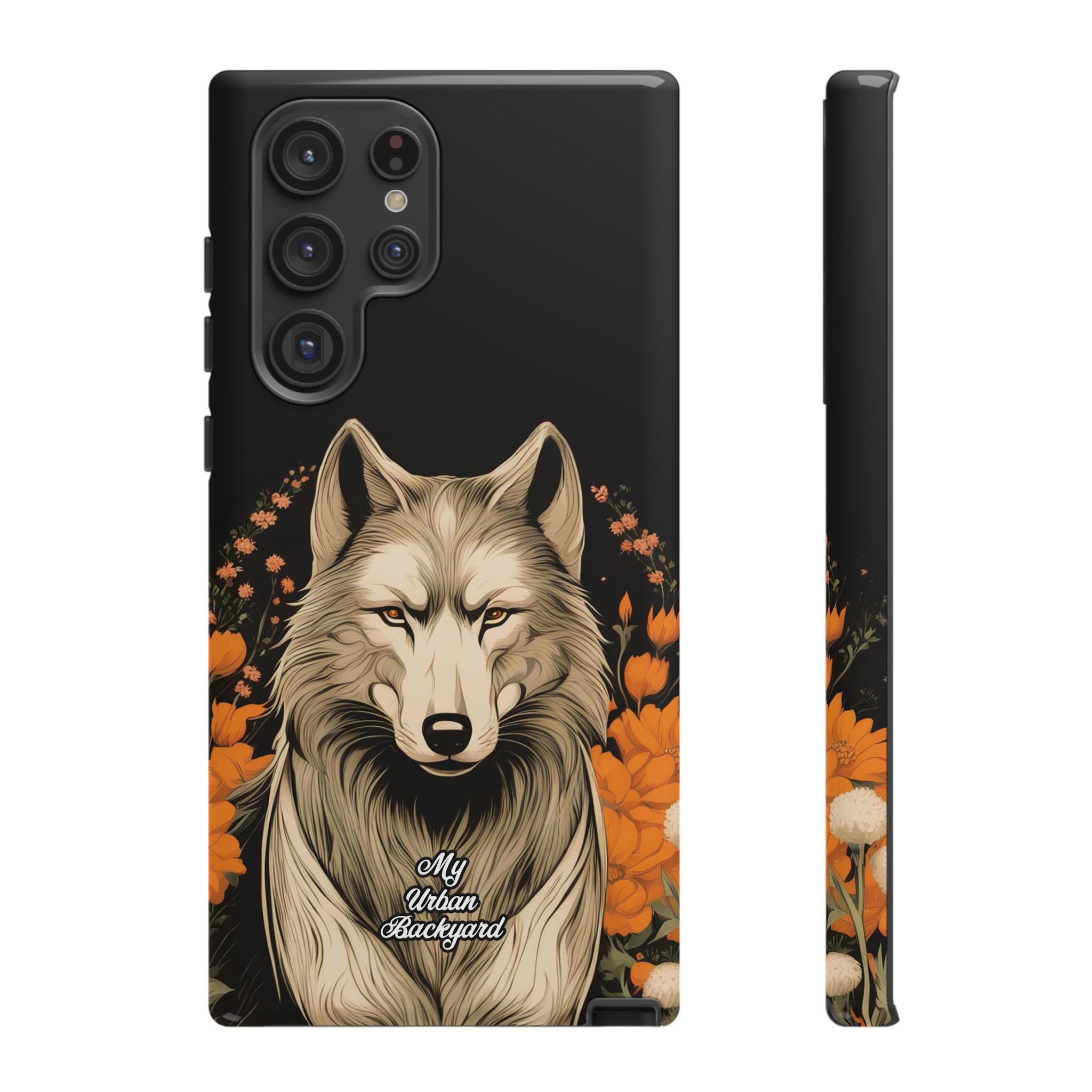 Wolf with Flowers, Animal Cell Phone Case - Apple, Samsung, Google Pixel