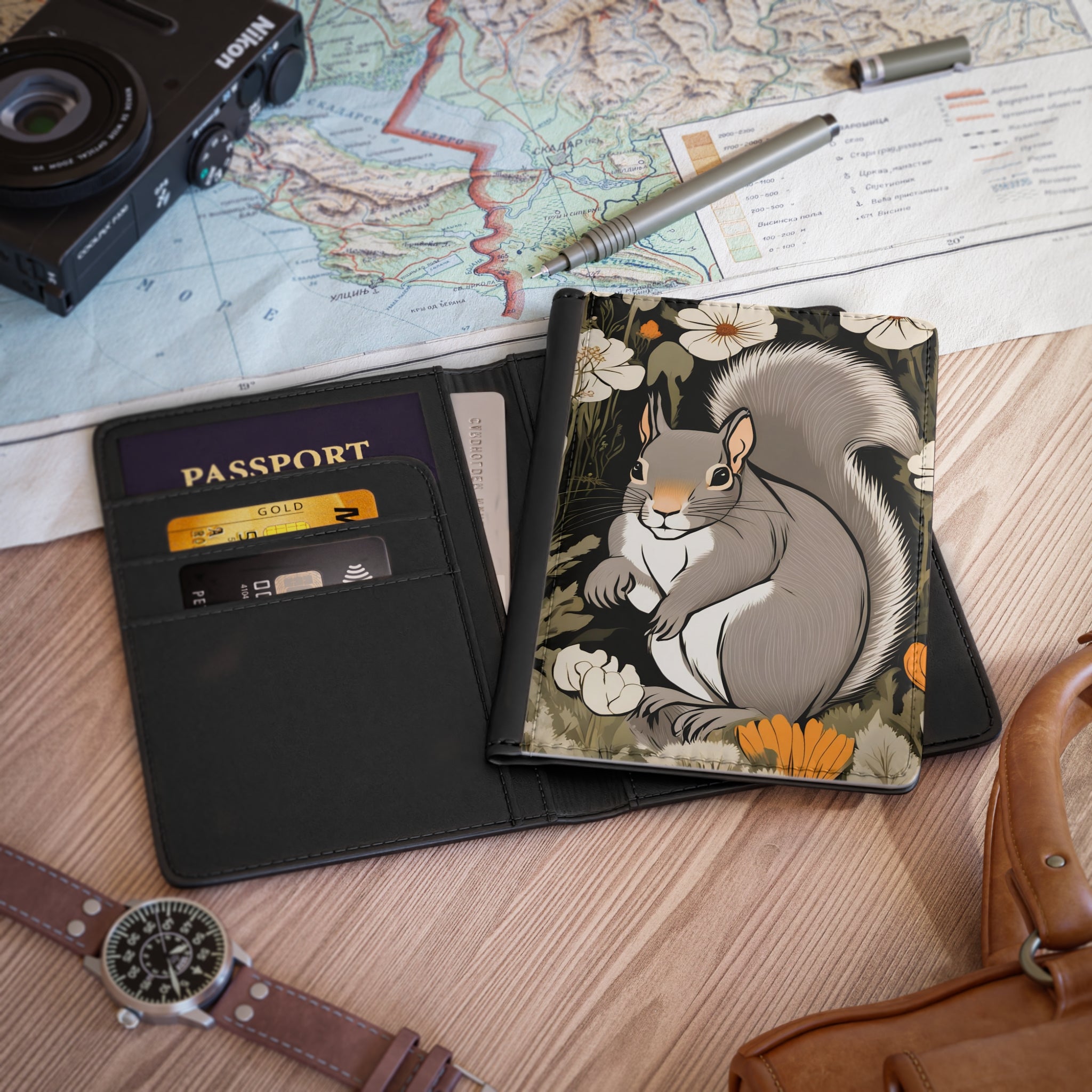 Whimsical Squirrel Passport Cover