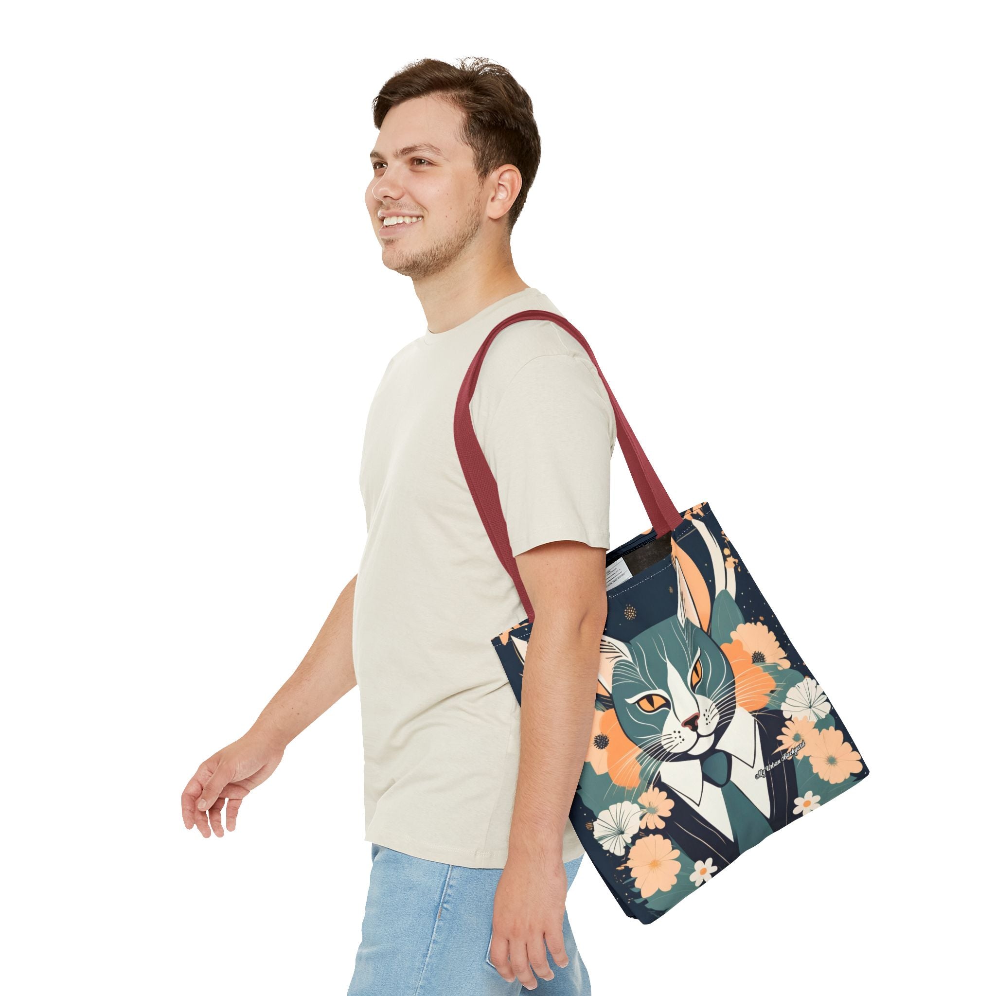 Simon Whiskerford, Cat Tote Bag with Cotton Handles For Everyday Use, 3 Sizes