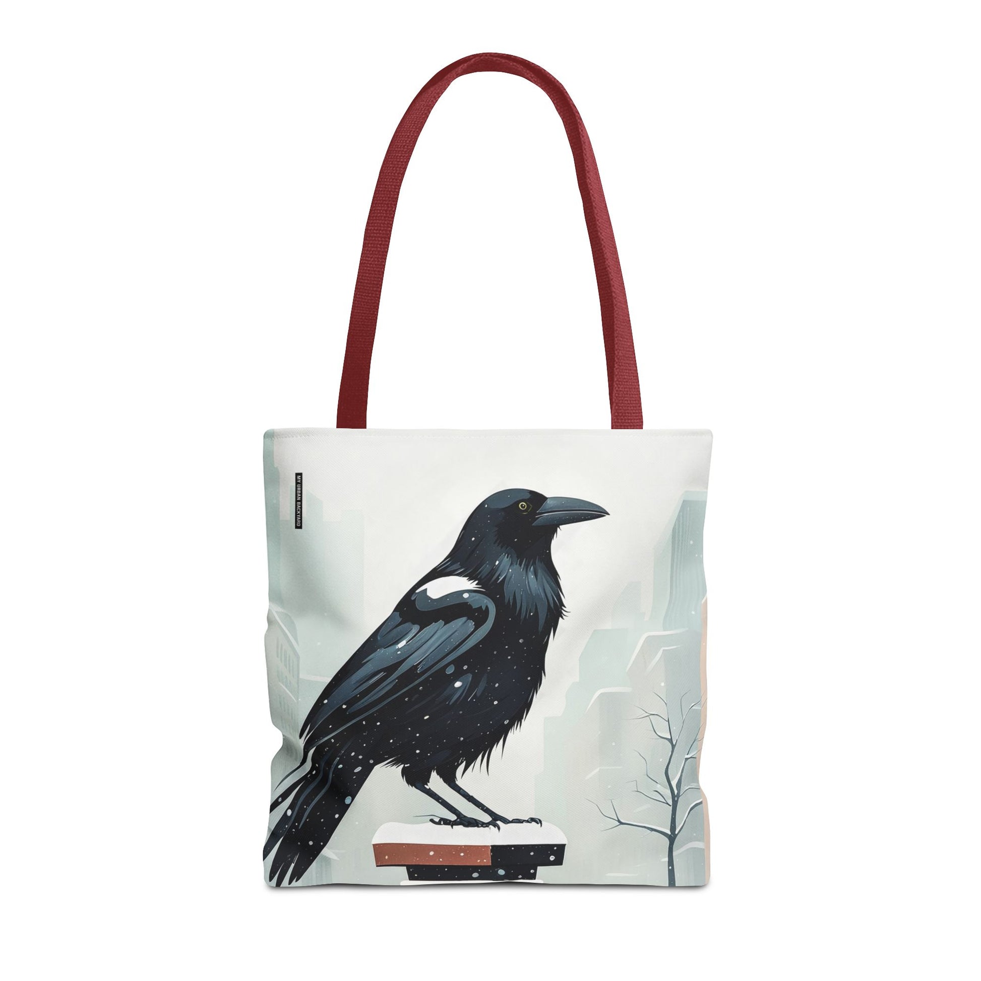 Winter Crow Tote Bag with Cotton Handles For Everyday Use, 3 Sizes