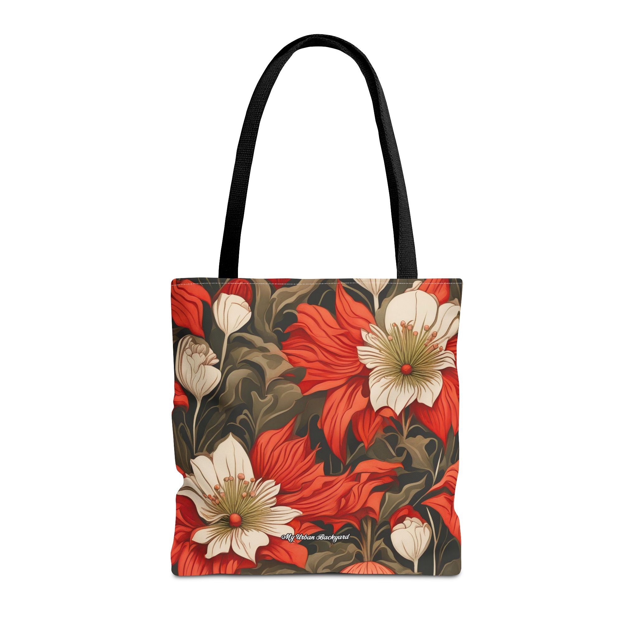 Holiday Flowers Tote Bag with Cotton Handles For Everyday Use, 3 Sizes