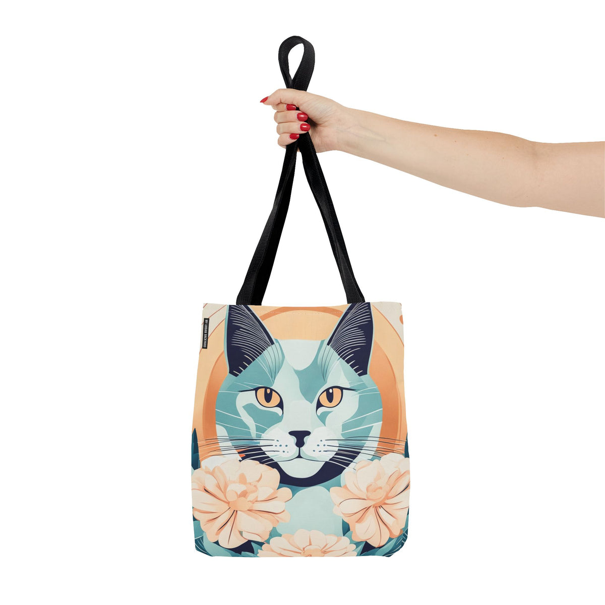 Leo Bluemane, Floral Cat Tote Bag