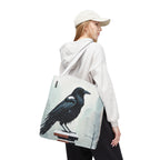 Winter Crow Tote Bag with Cotton Handles For Everyday Use, 3 Sizes