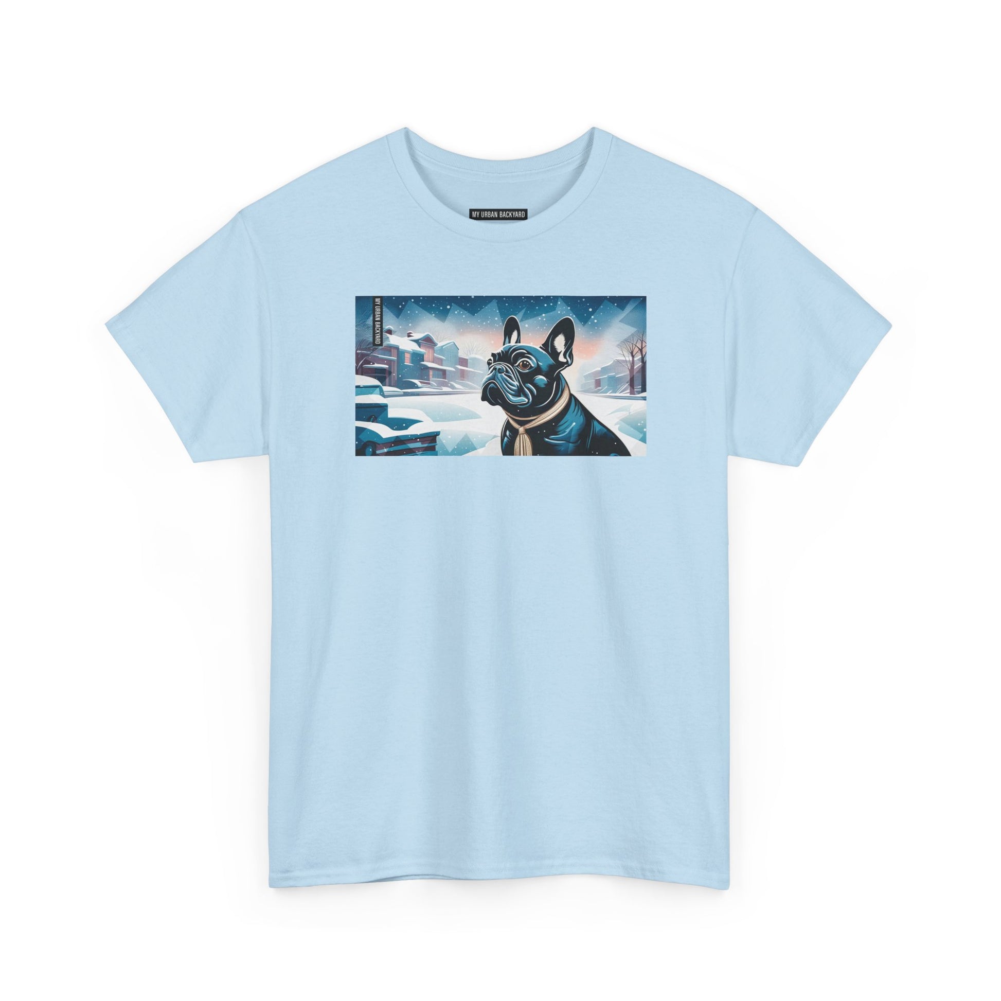 French Bulldog, Winter Graphic Tee, Unisex T-Shirt, Nature Lover Gift, Animal Art Top, Casual Wear