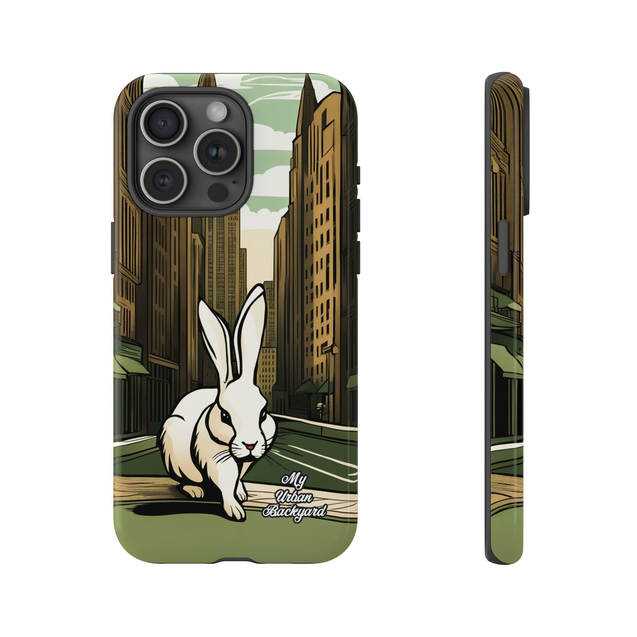 White Rabbit on a City Street, Cell Phone Case - Apple, Samsung, Google Pixel