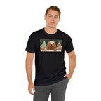 Art Deco Holiday Bear, Soft 100% Jersey Cotton T-Shirt, Unisex, Short Sleeve, Retail Fit