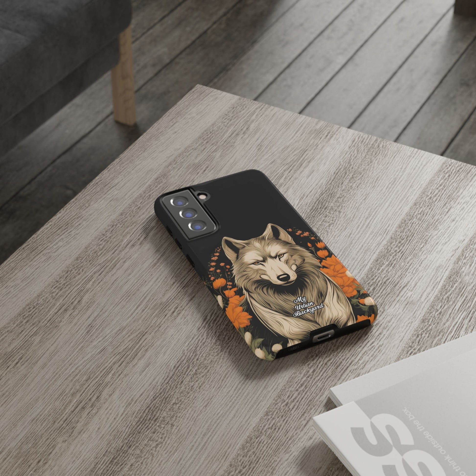 Wolf with Flowers, Animal Cell Phone Case - Apple, Samsung, Google Pixel