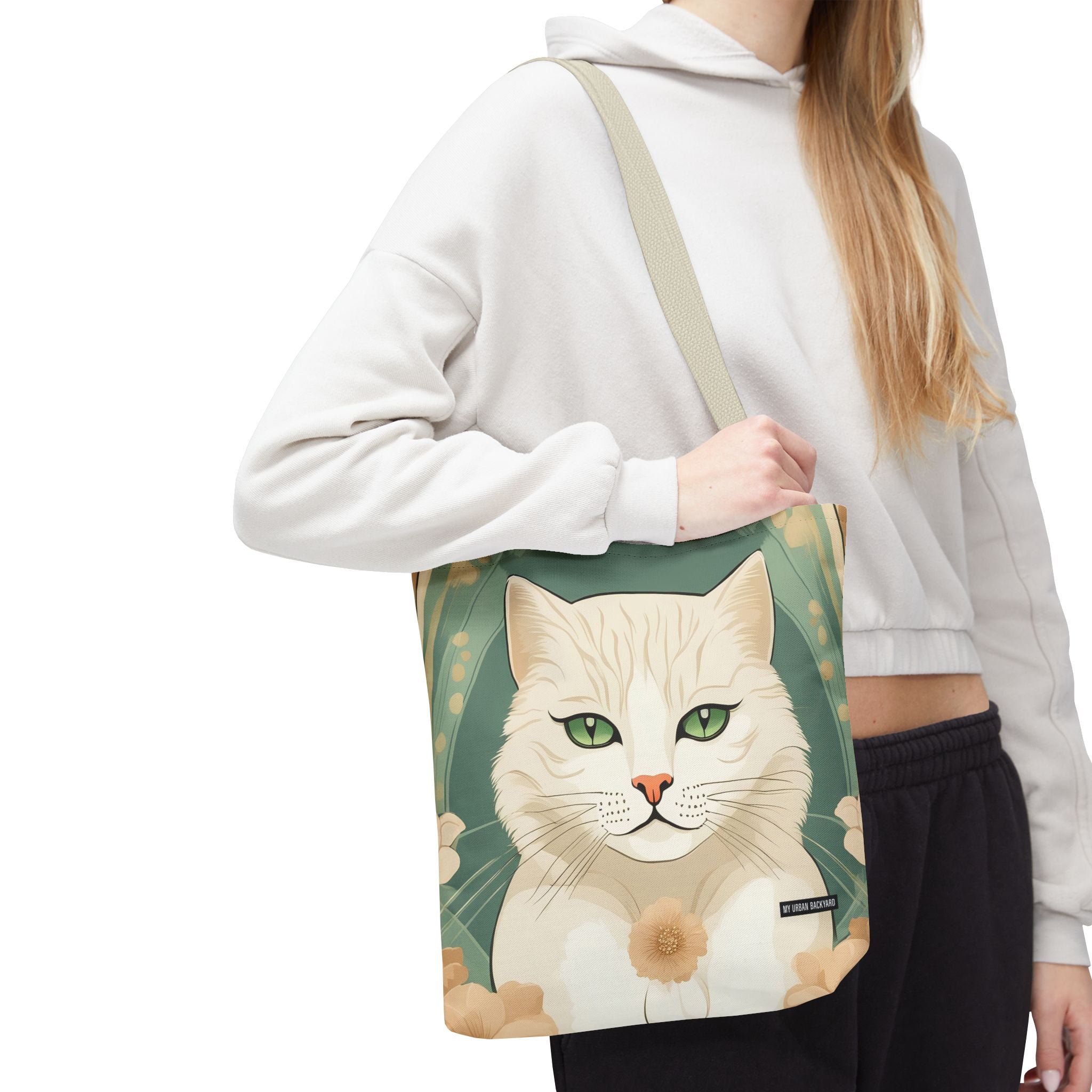 Blanca Purrington, Cat Tote Bag w Cotton Handles