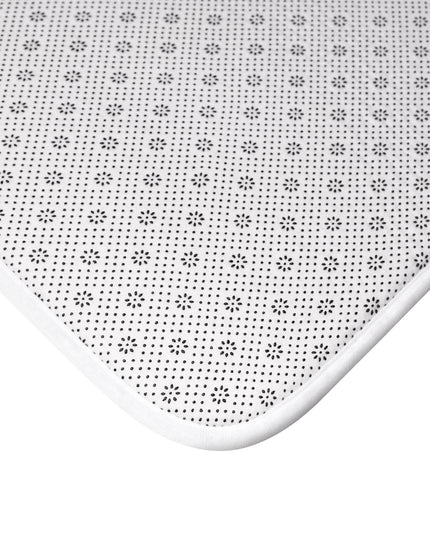 Orange and White Flowers, Memory Foam Bath Mat - Cozy Bathroom Essential