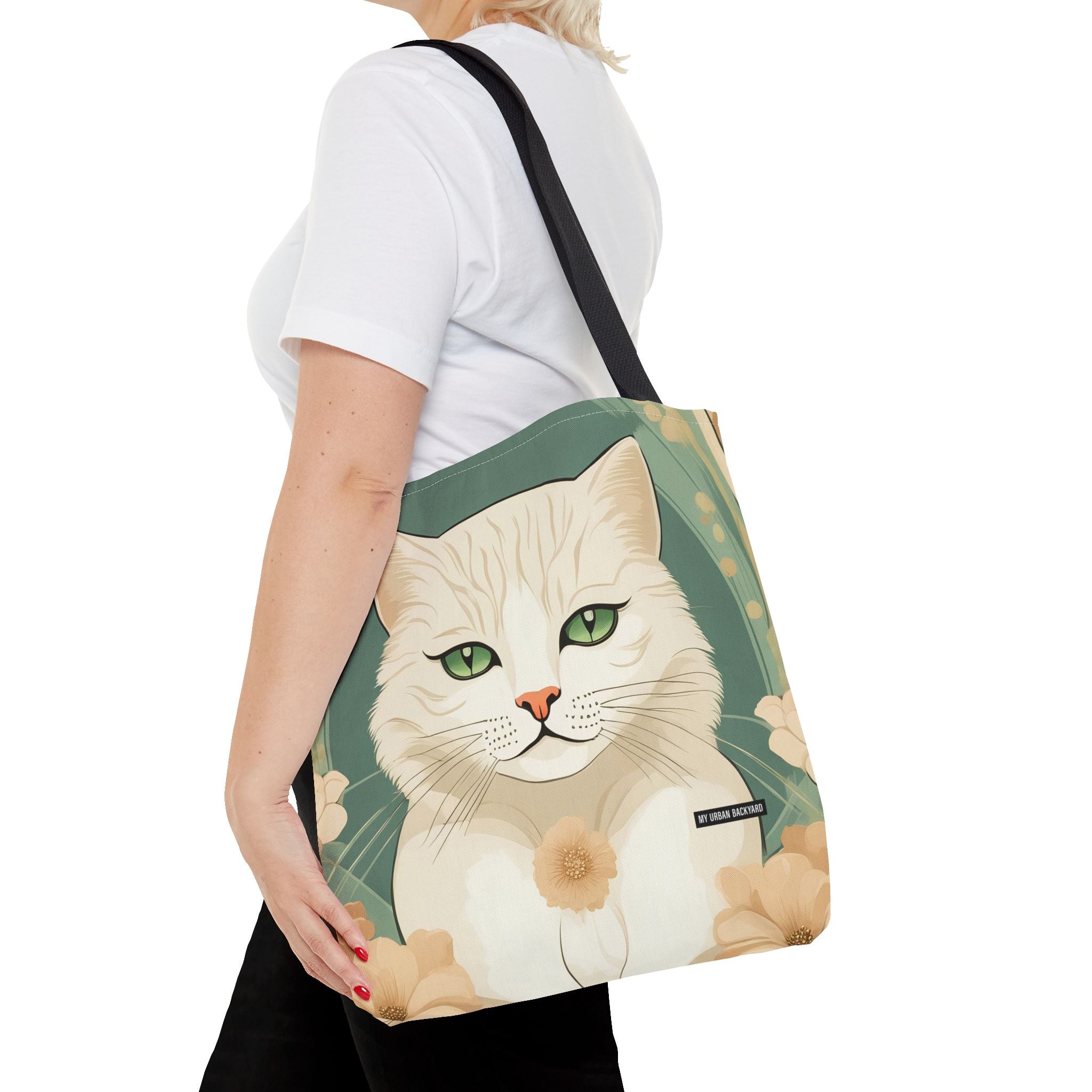 Blanca Purrington, Cat Tote Bag w Cotton Handles
