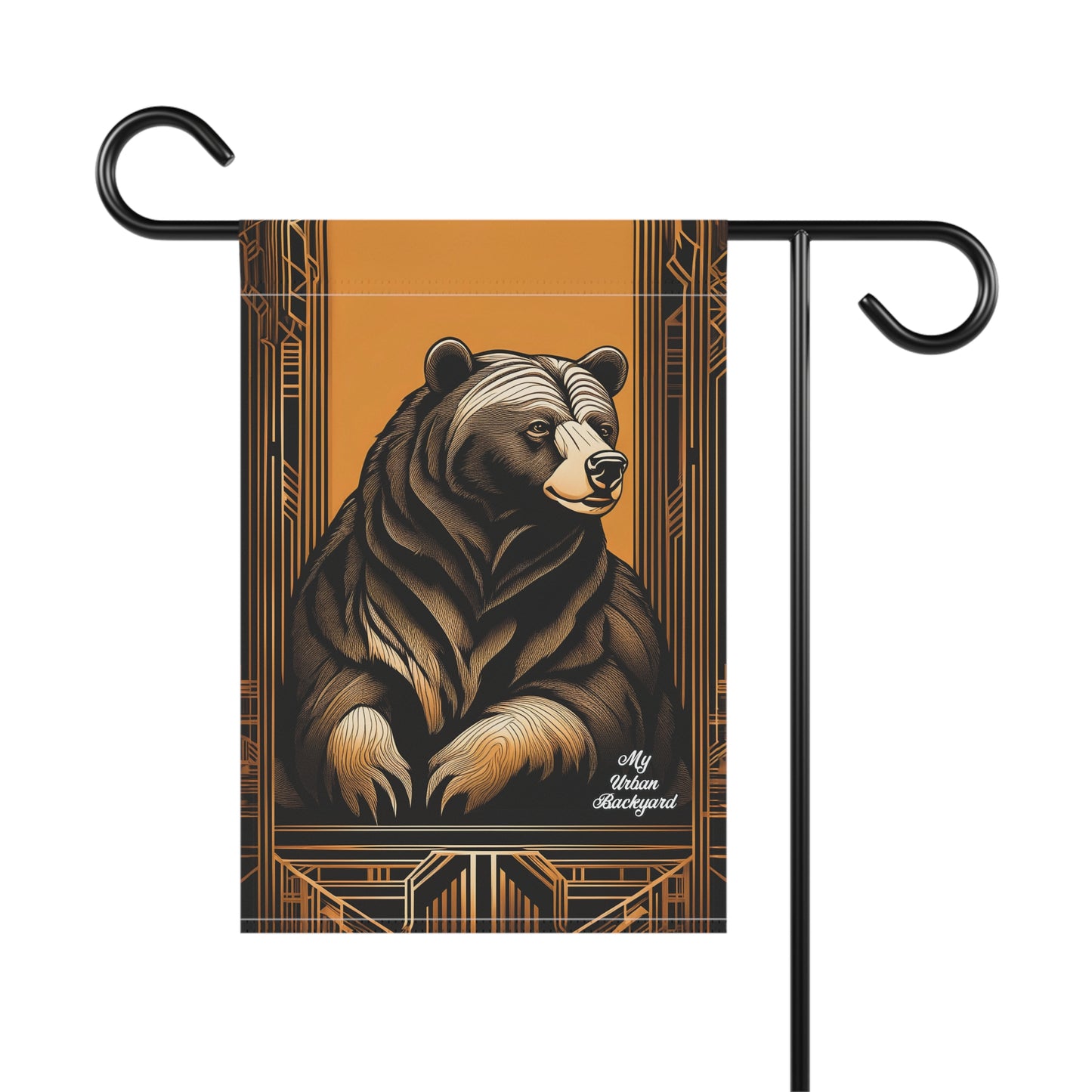 Art Deco Bear, Garden Flag for Yard, Patio, Porch, or Work, 12"x18" - Flag only