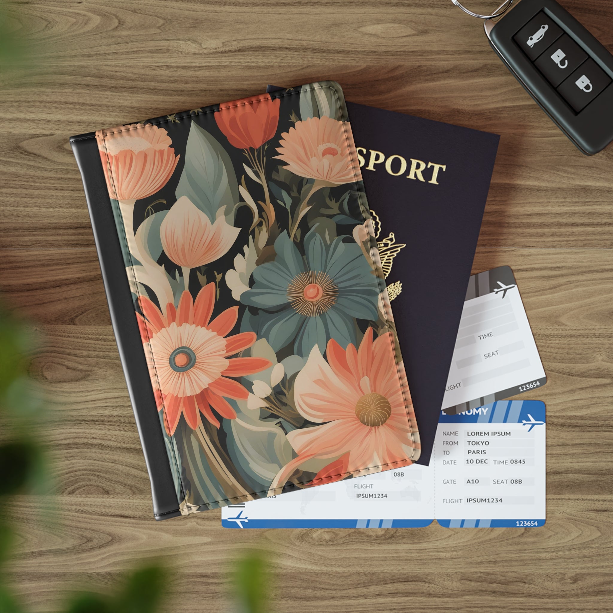 Muted Flowers Passport Cover