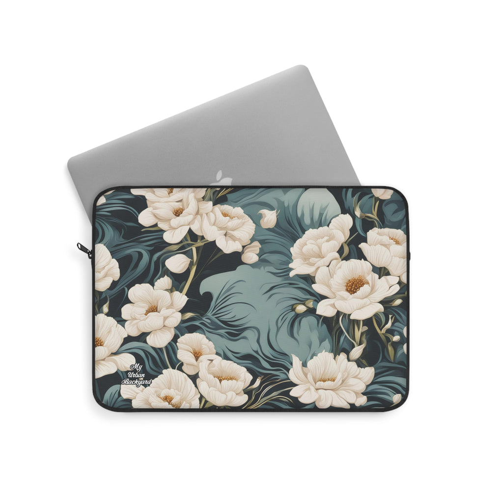 Winter Flowers, Laptop Carrying Case, Top Loading Sleeve for School or Work