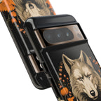 Wolf with Flowers, Animal Cell Phone Case - Apple, Samsung, Google Pixel