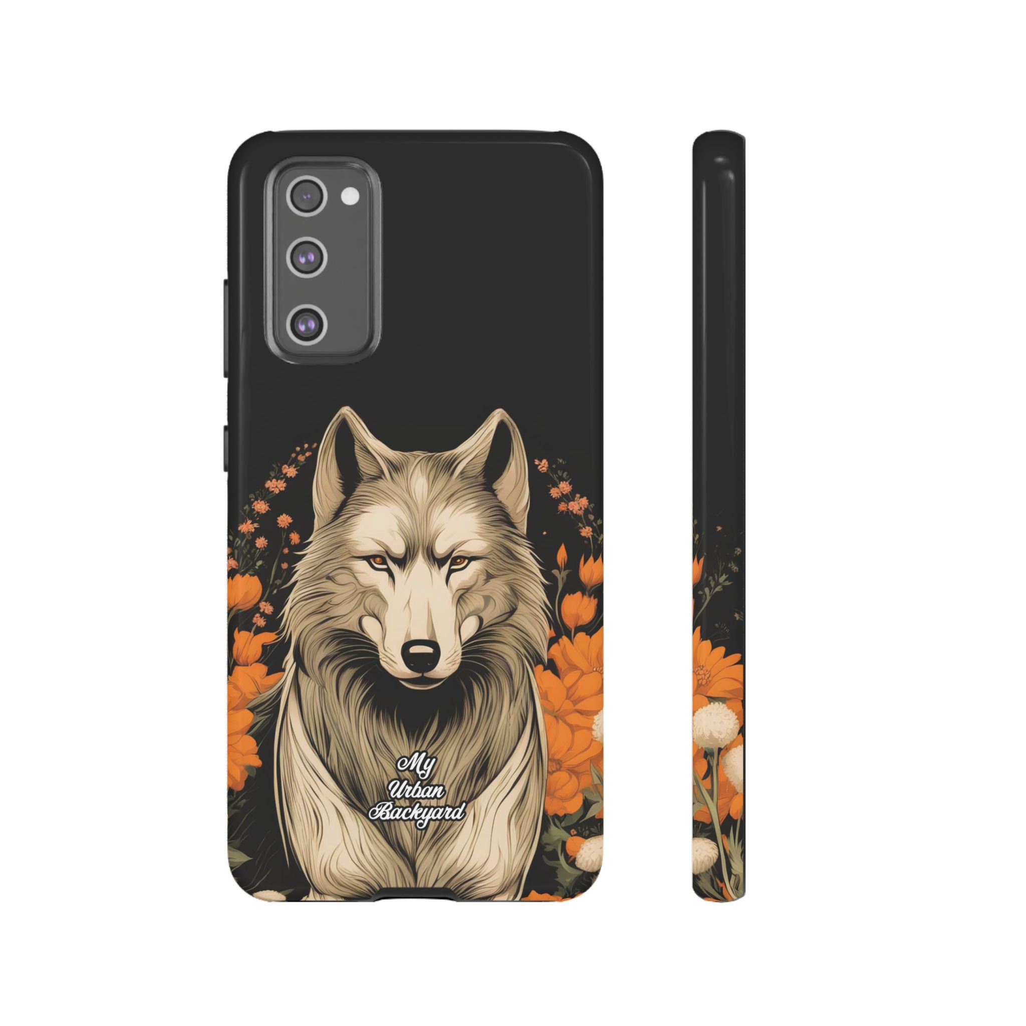 Wolf with Flowers, Animal Cell Phone Case - Apple, Samsung, Google Pixel