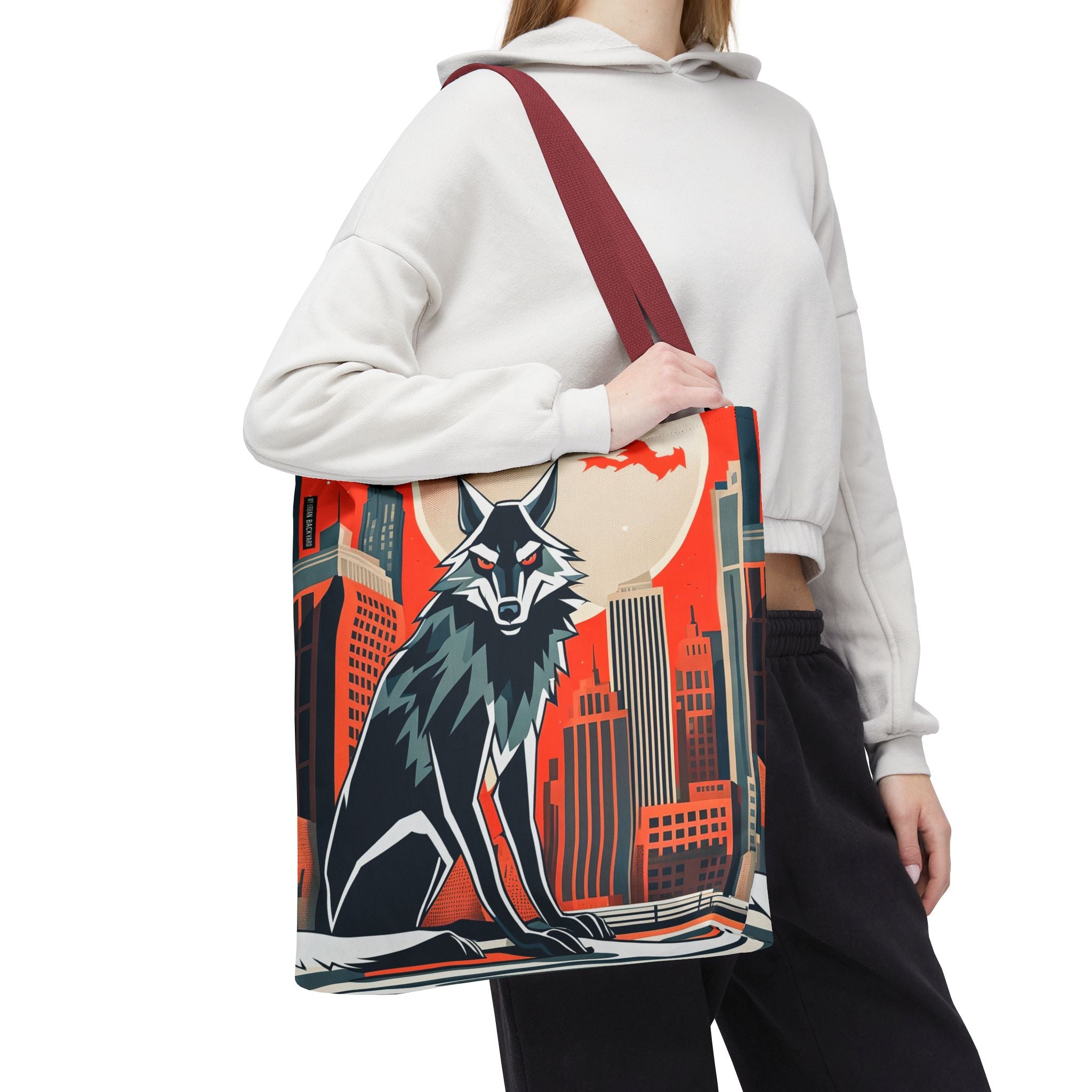 City Wolf Tote Bag, Tote with Cotton Handles For Everyday Use, 3 Sizes