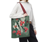 White and Red Wildflowers Tote Bag with Cotton Handles For Everyday Use, 3 Sizes