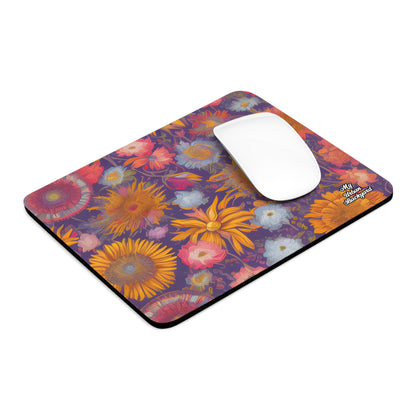 Abstract Flowers, Computer Mouse Pad - for Home or Office