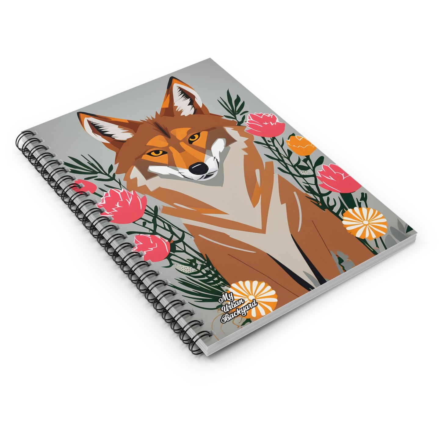 Coyote with Flowers, Spiral Notebook Journal - Write in Style