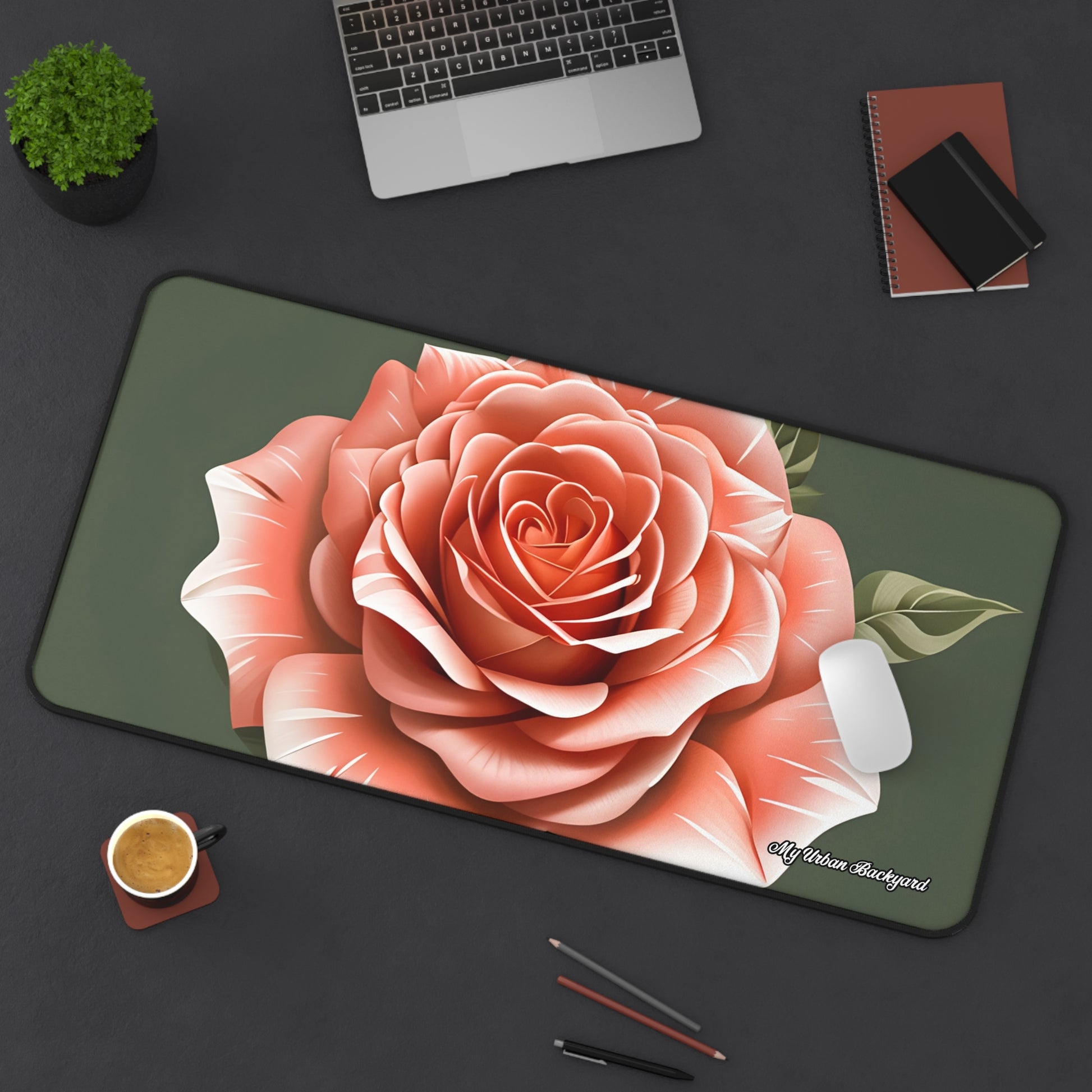Rose Flower Desk Mat, Elegant Workspace Decor, Ideal Gift for Home Office, Stylish Mouse Pad, Perfect for Flower Lovers, 3 Sizes