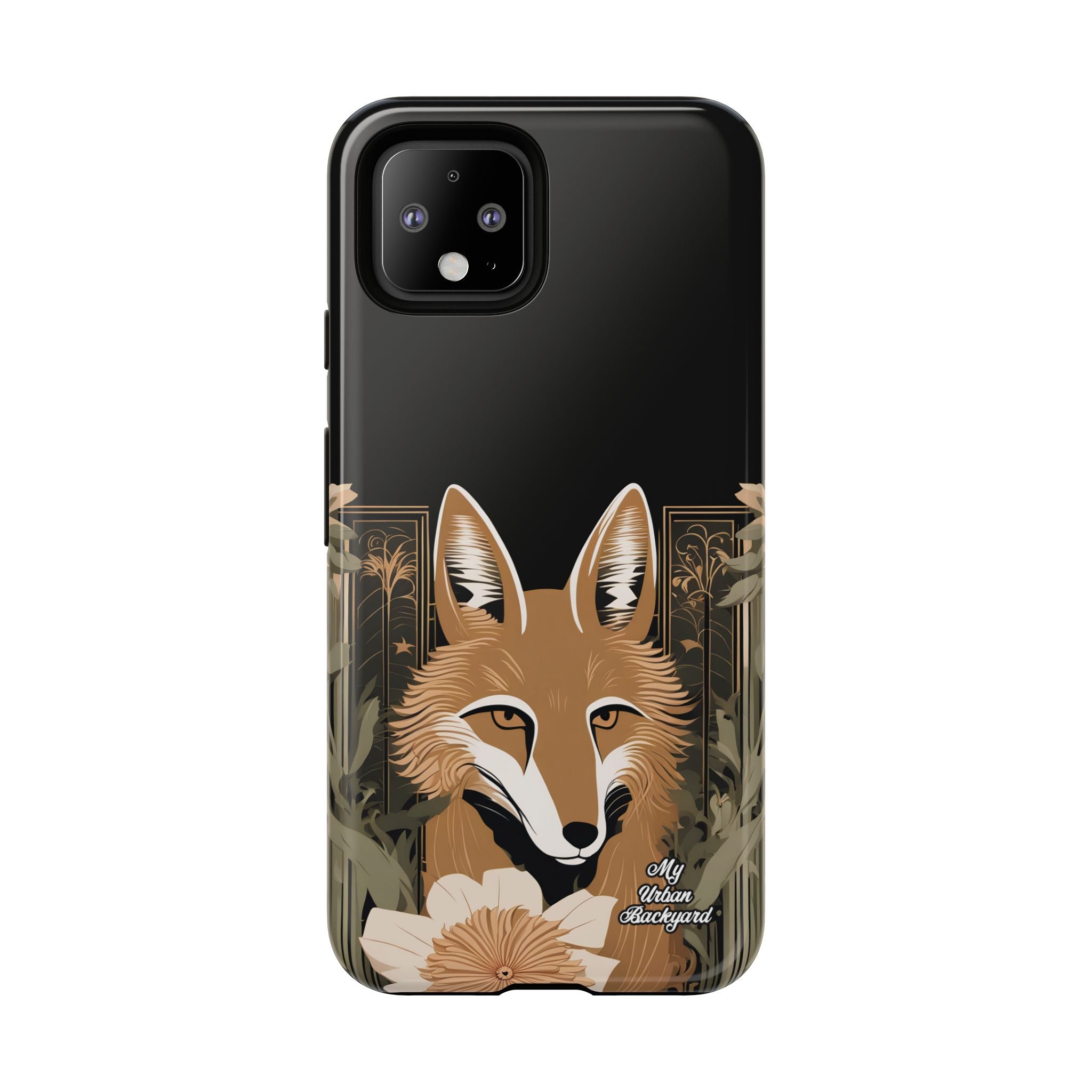 Art Deco Coyote with Flower, Cell Phone Case - Apple, Samsung, Google Pixel