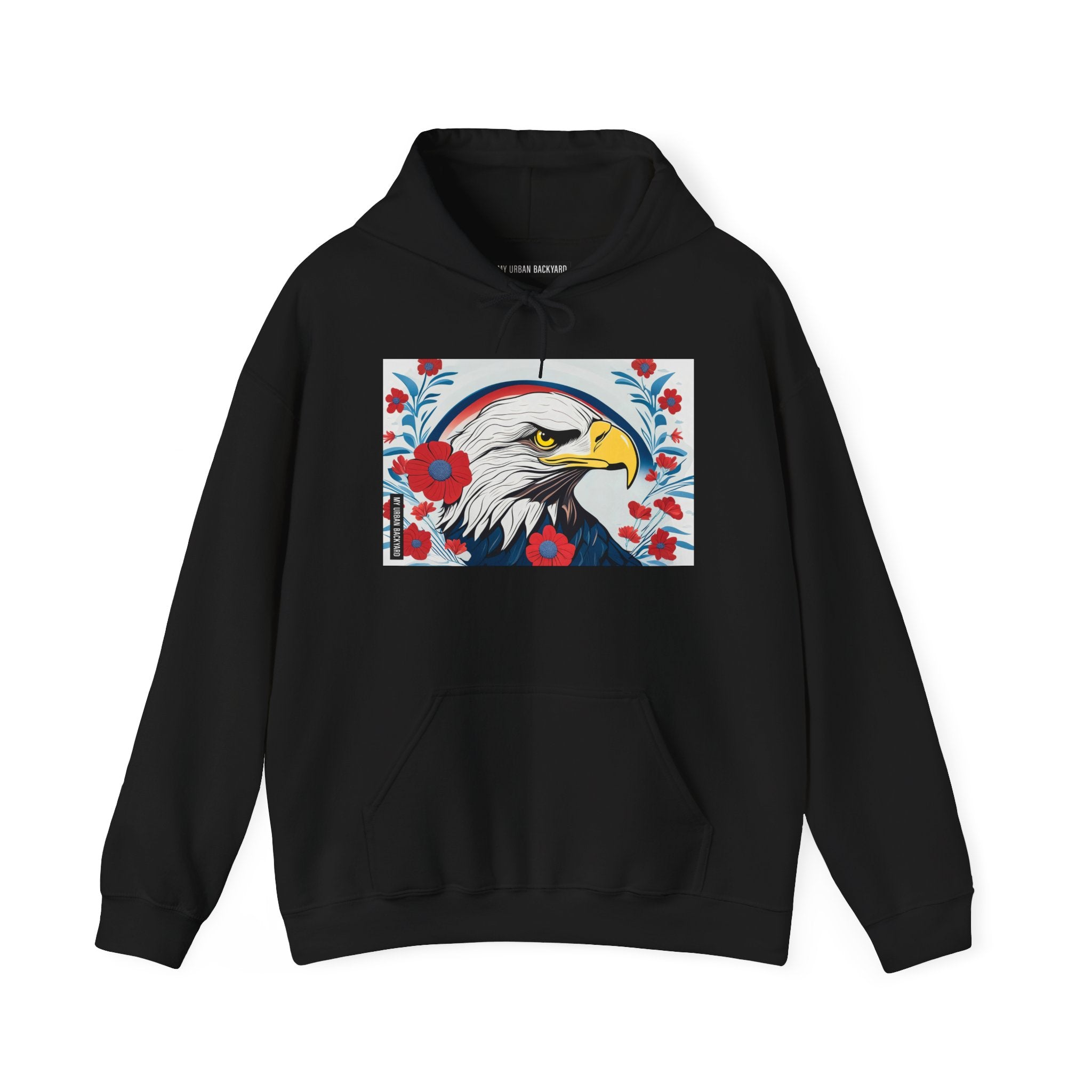 Bald Eagle Floral Hoodie - Unisex Sweatshirt, Nature Lover Gift, Patriotic Apparel, Cozy Outfit for All Seasons, Unique Design