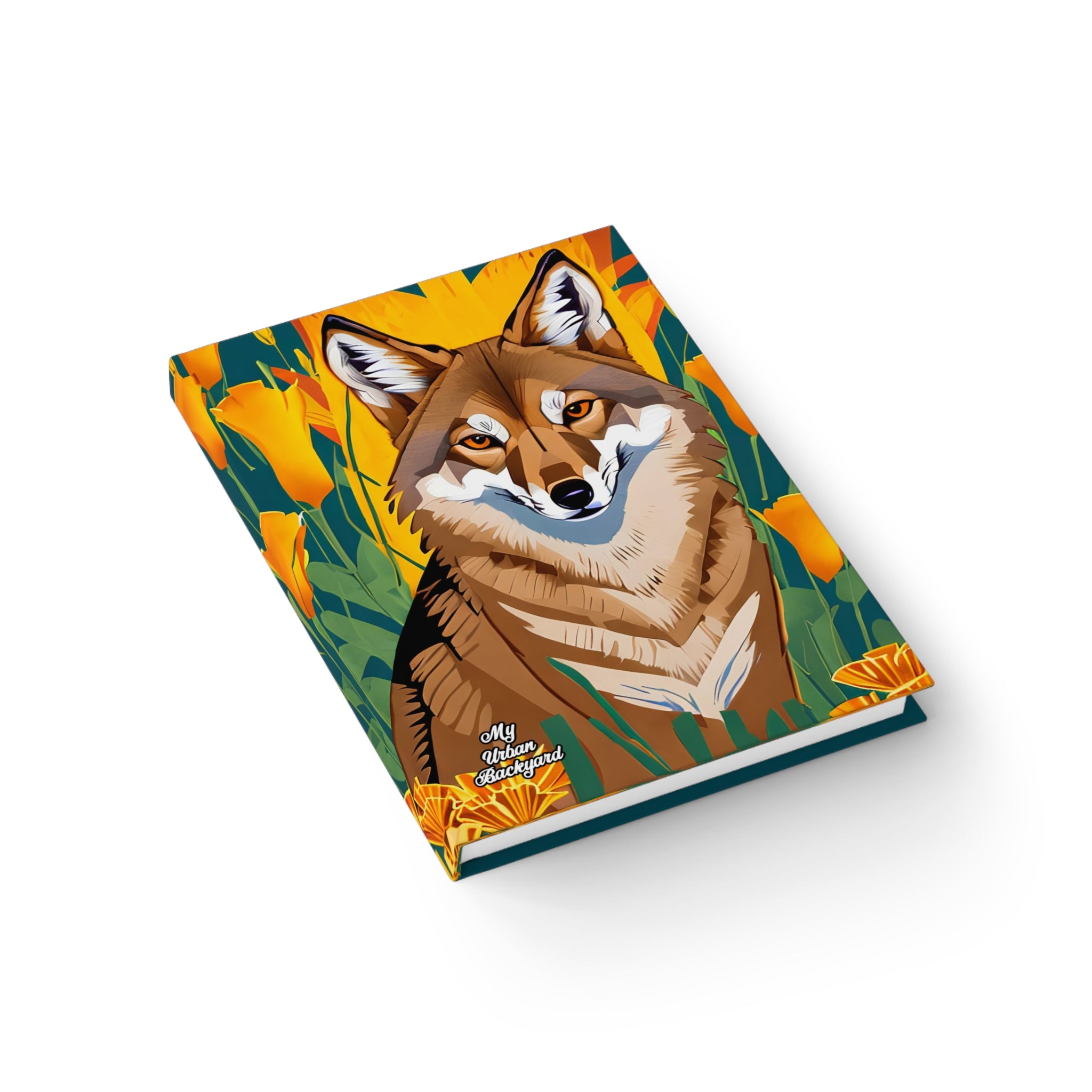 Coyote with Orange Flowers, Hardcover Notebook Journal - Write in Style