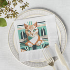 Art Deco Tabby Cat Napkins