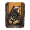 Theo Grizzlyson, Bear Sherpa Fleece Blanket - 50"x60"