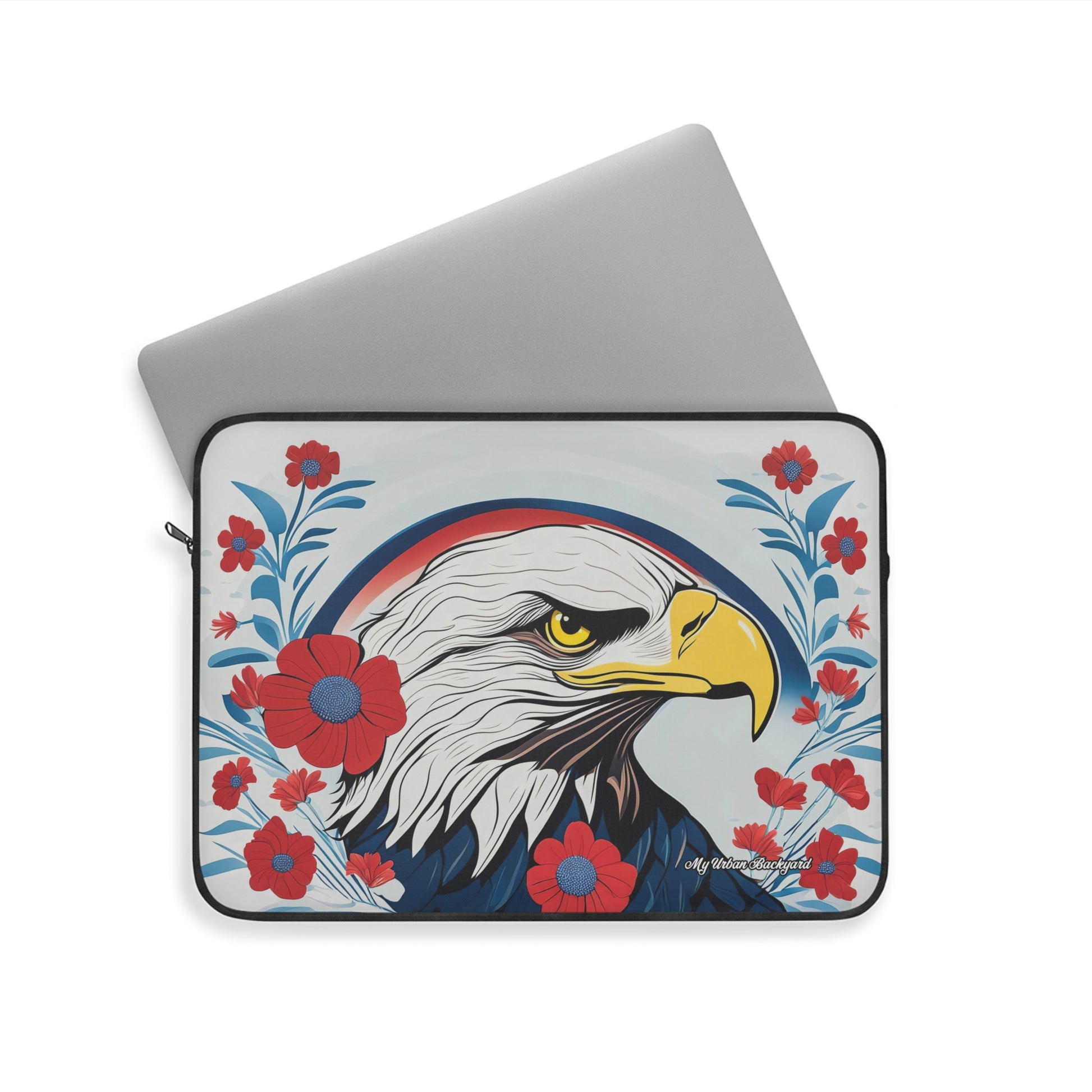 Bald Eagle Soft Laptop Sleeve, Stylish Computer Case, Gift for Students, Unique Tech Accessory, Patriotic Design