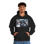 Urban Crow In Falling Snow Hoodie — Comfy Winter Graphic Hoodie