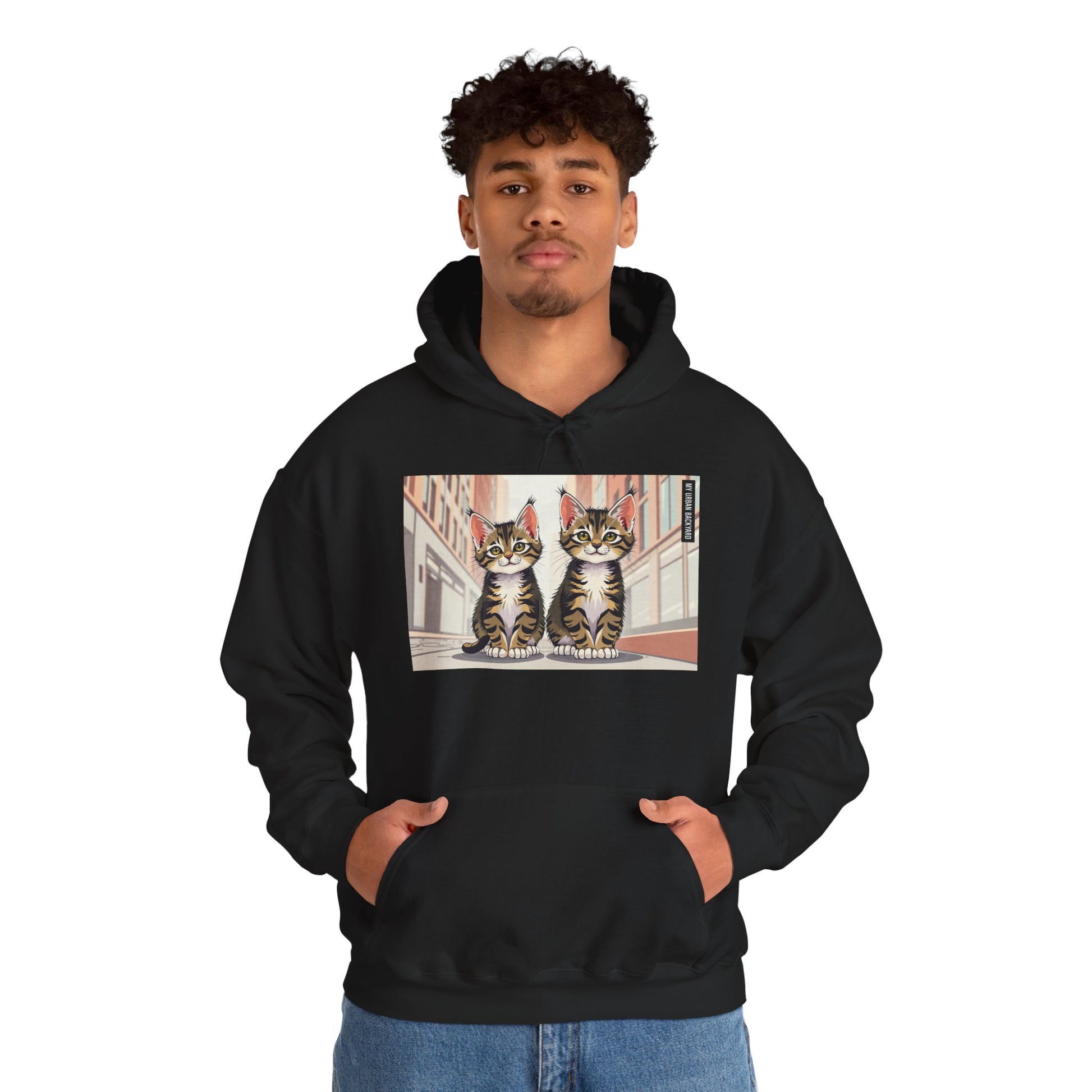 Cute Tabby Kittens Hooded Sweatshirt, Cozy Gift for Pet Owners, Cat Mom Hoodie, Cute Cat Sweatshirt, Cat-Themed Apparel, Animal Lover Gift
