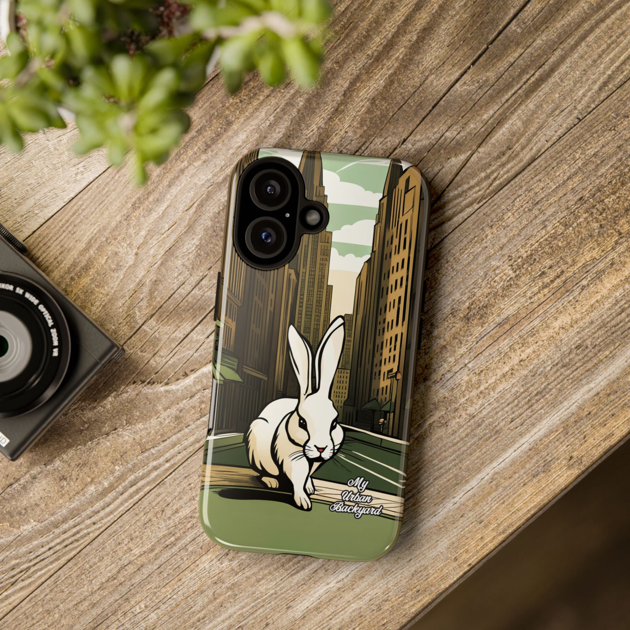 White Rabbit on a City Street, Cell Phone Case - Apple, Samsung, Google Pixel