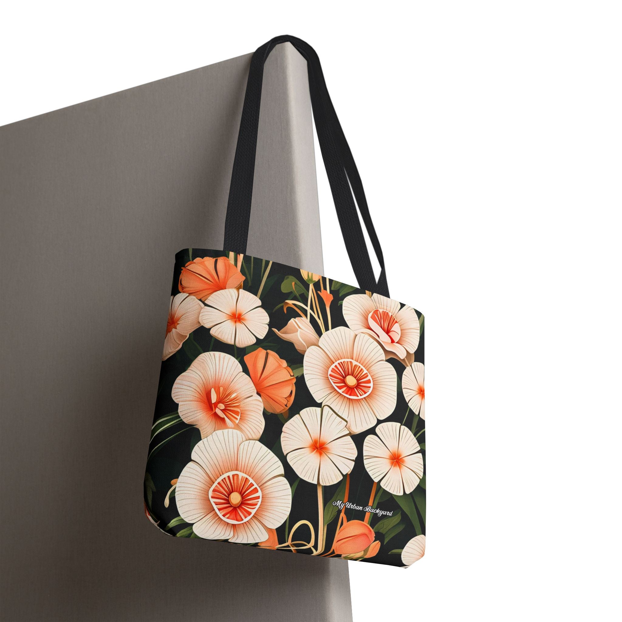 Art Deco Flowers Tote Bag with Cotton Handles For Everyday Use, 3 Sizes