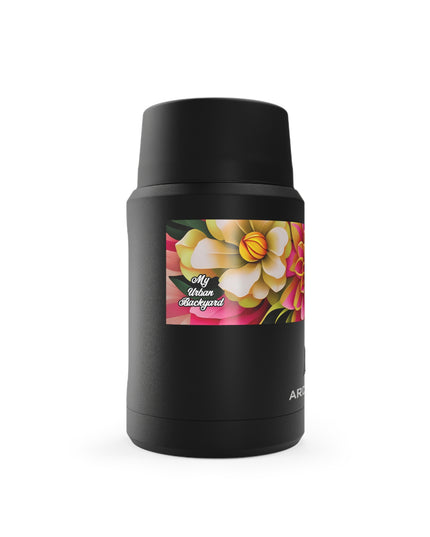 Vibrant Flowers, Reusable Insulated Food Storage Container with Spoon – 16.9oz