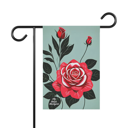 Red Roses, Garden Flag for Yard, Patio, Porch, or Work, 12"x18" - Flag only