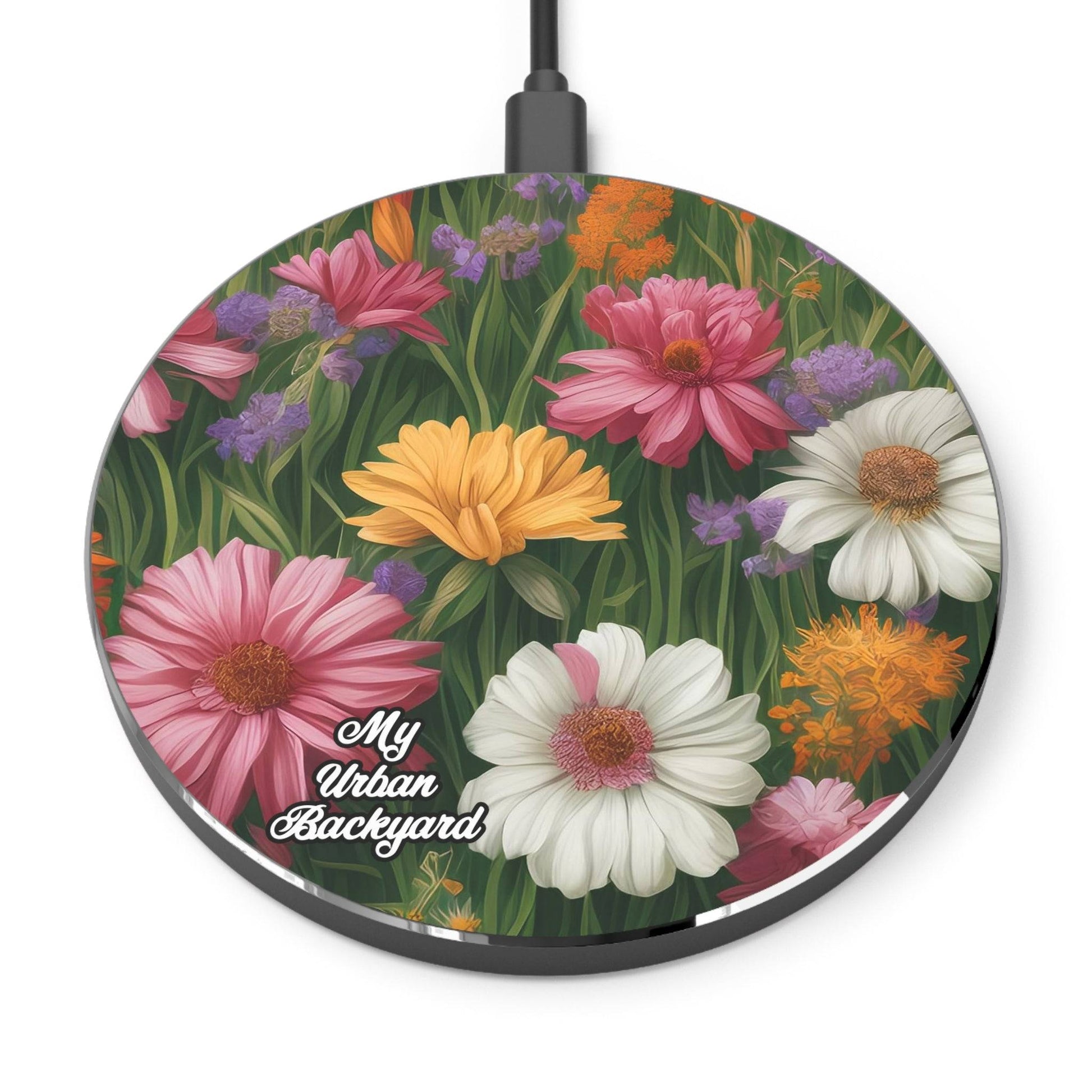 Cell Phone Wireless Charger, iPhone and Android, Wildflower Field
