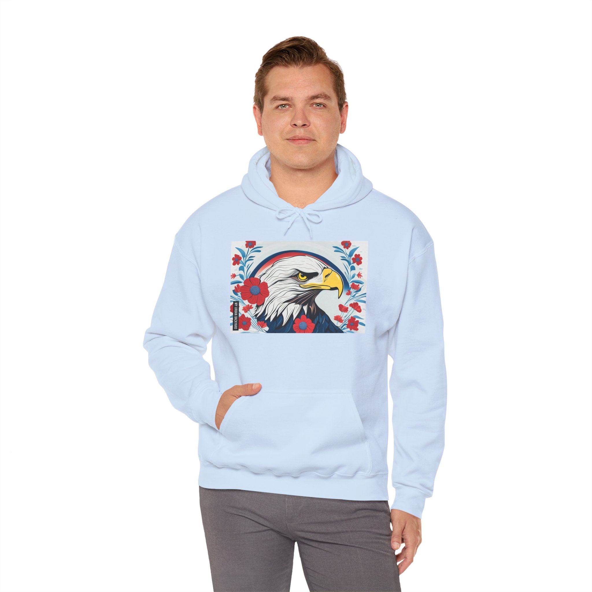 Bald Eagle Floral Hoodie - Unisex Sweatshirt, Nature Lover Gift, Patriotic Apparel, Cozy Outfit for All Seasons, Unique Design
