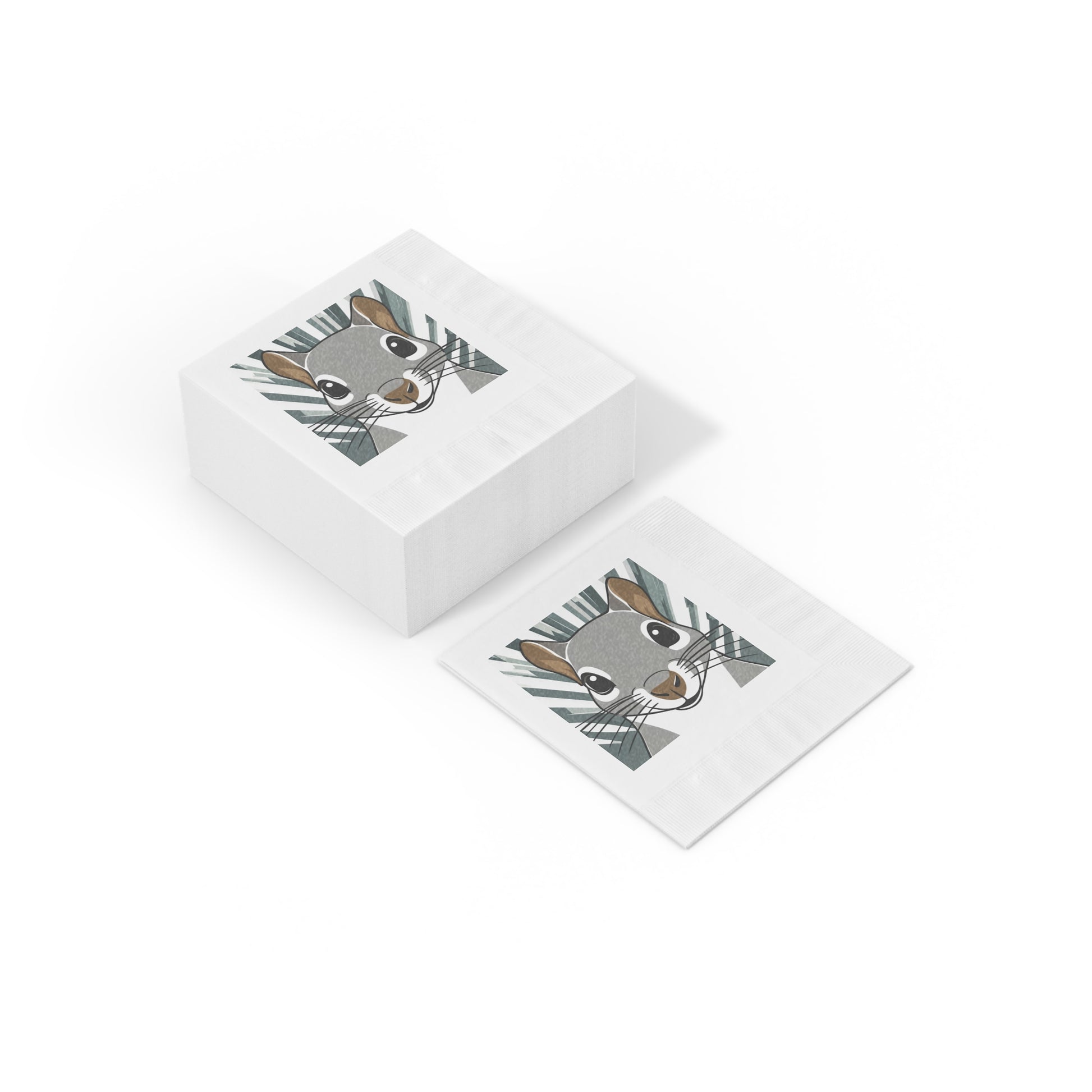 Cute Squirrel Cocktail Napkins — Playful Woodland Party Napkins, 2 sizes, Pack of 50 or 100