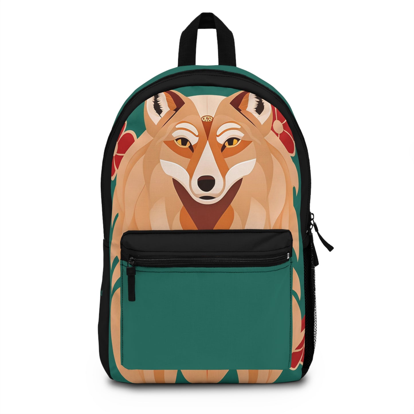 Art Deco Coyote, Backpack with Computer Pocket and Padded Back