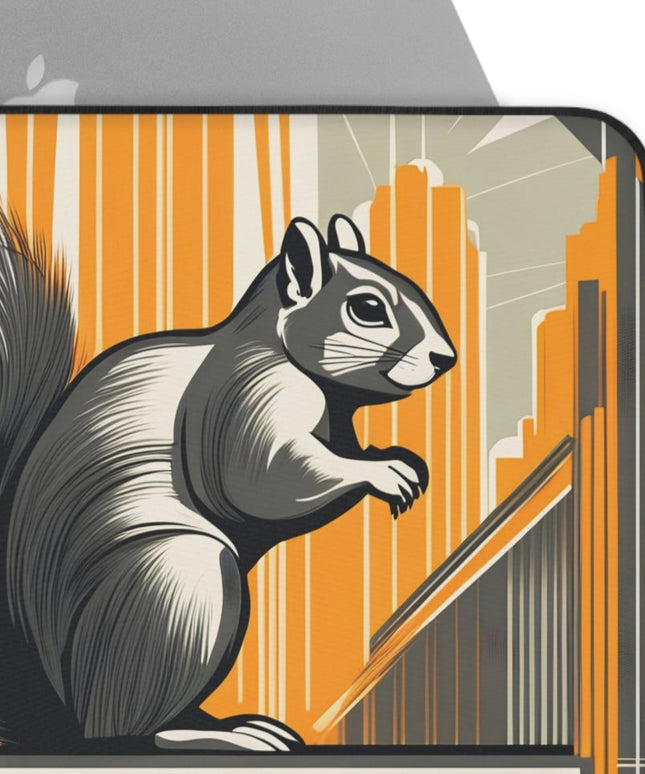 Art Deco Squirrel, Laptop Carrying Case, Top Loading Sleeve for School or Work